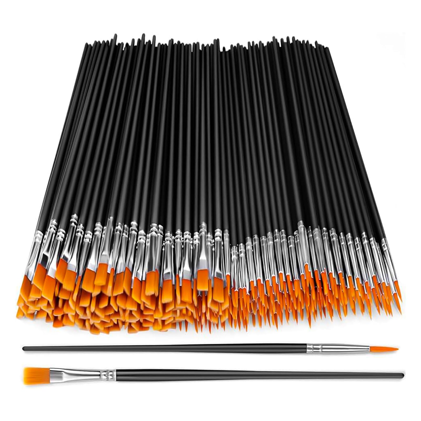 YUESIKJ 60 Stück Pinsel Set, 30 Flache Pinsel und 30 Stück Runde Kleine für Kunstmalerei und Details