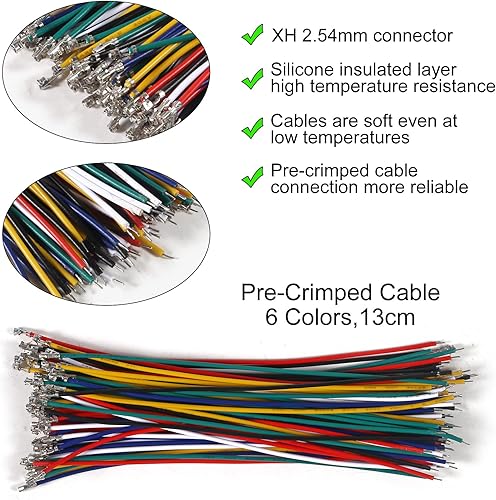 Miniatura 6 de XH Kit de enchufe de conector de 0.100 in y cable preprensado de 2 pines, 3 pines, 4 pines, 5 pines, 6 pines, carcasa de 7 pines, adaptador JST,