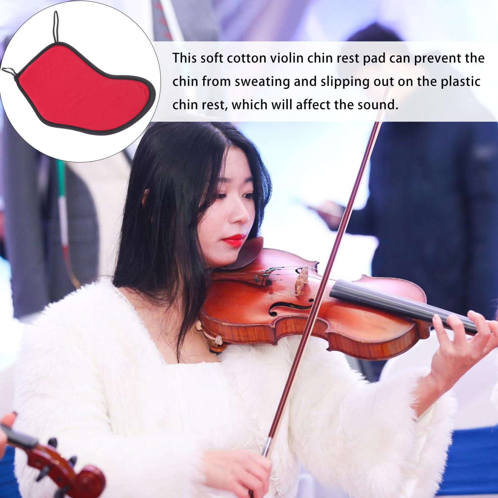 LIFKOME 1 Violin Chin Rest Pad Comfortable Support for Violin Players Easy to Clean Install