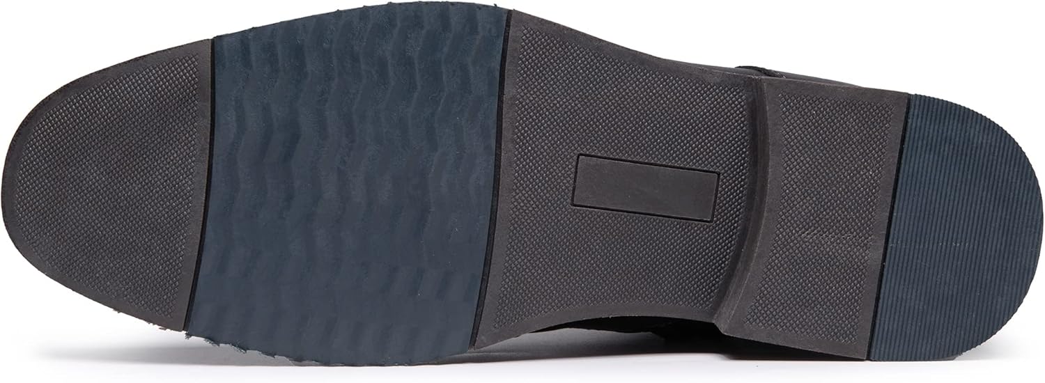 Men's Black Leather Oxford Dress Ankle Boot Fashion Casual Mid Top Chukka Boots for Men Cap Toe Rubber Sole Lace Up Side Zip Business Work Shoe Size 10.5 - Image 5