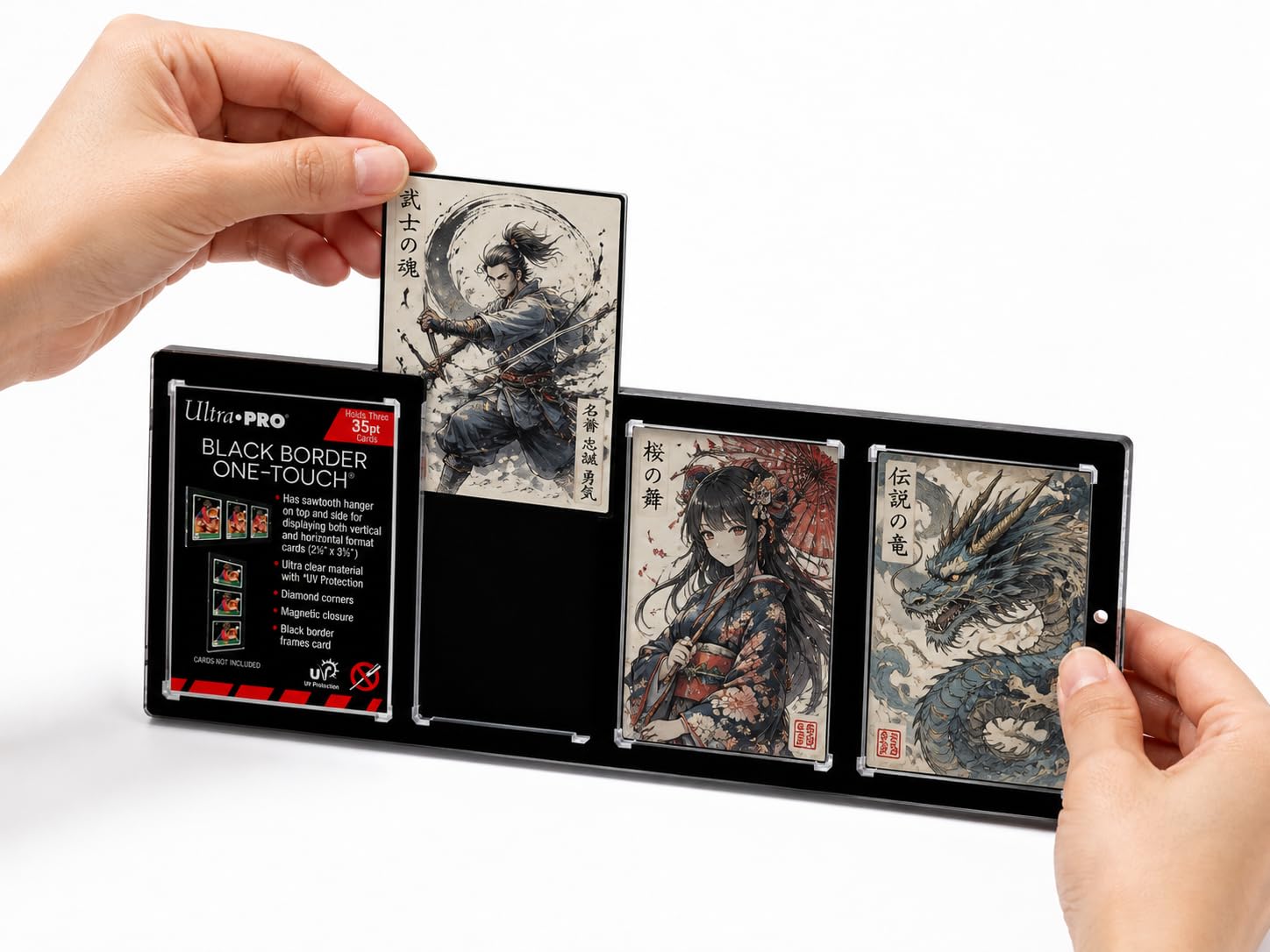 Amazon.com: Ultra Pro 35PT 3-Card Black Border UV ONE-Touch