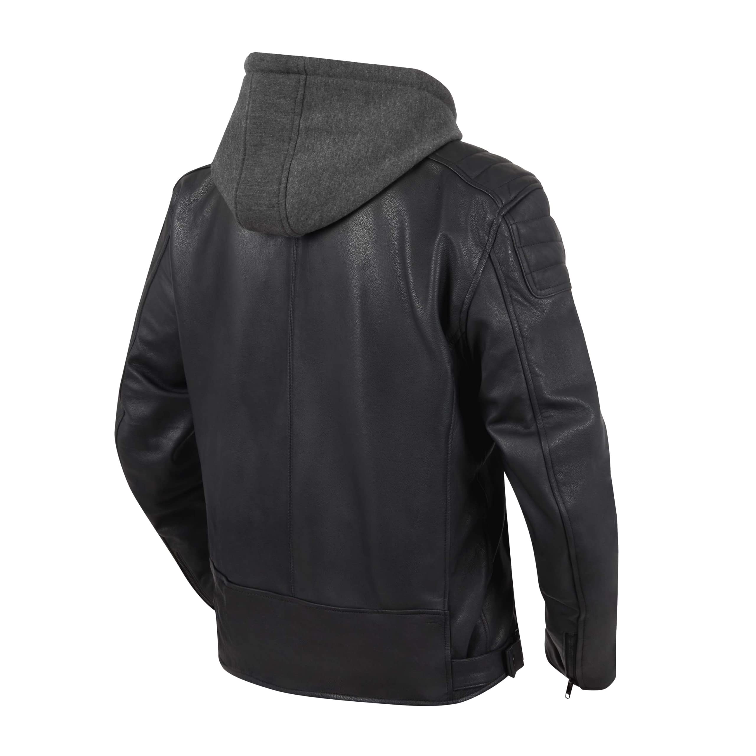 REBELHORN Impala Motorradjacke Herren | Leder | Ellbogen und Schulterprotektoren | Abnehmbare Kapuze | Größen bis 10XL