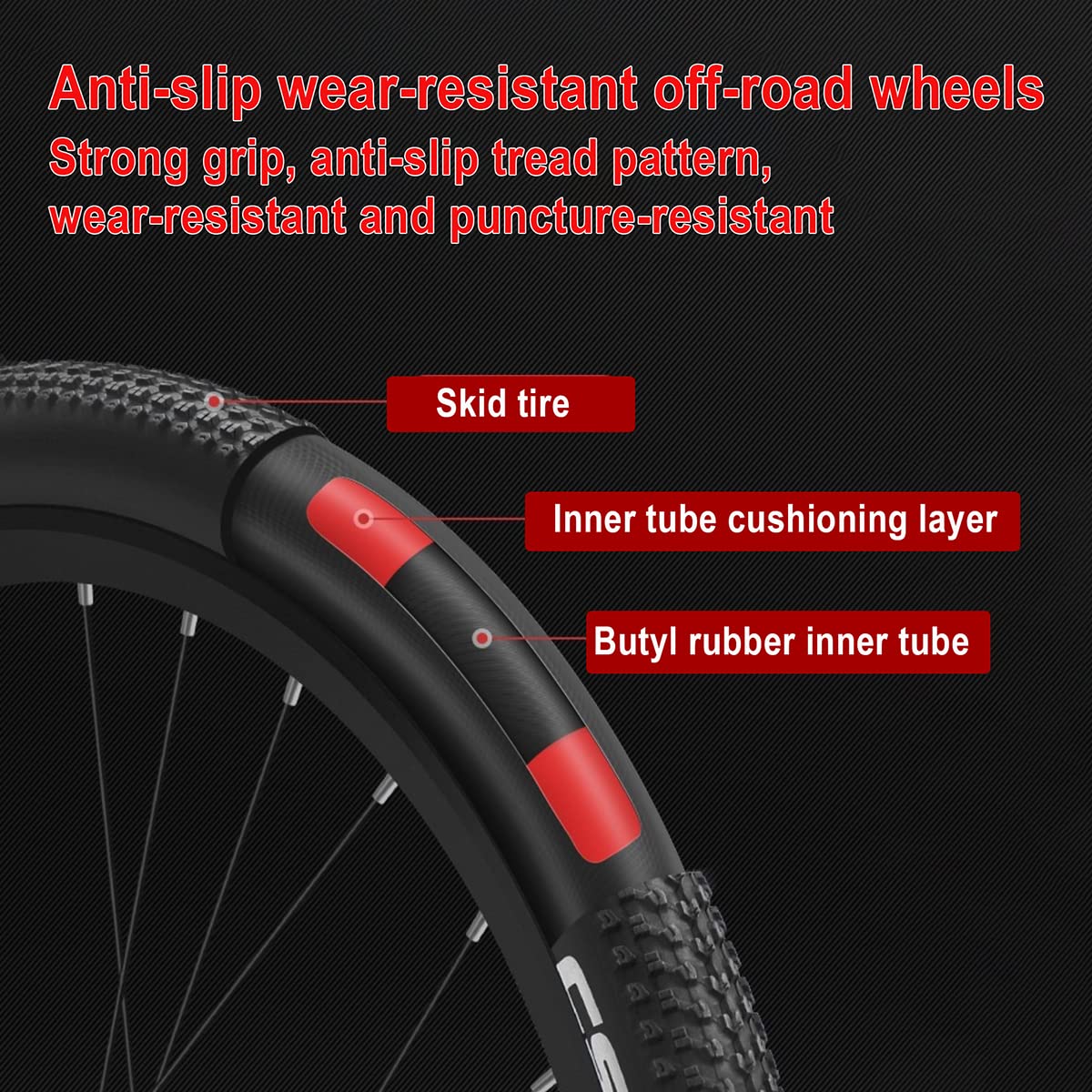 Amazon | MTB-24インチ マウンテンバイク-高炭素鋼製の車体-フロントサ