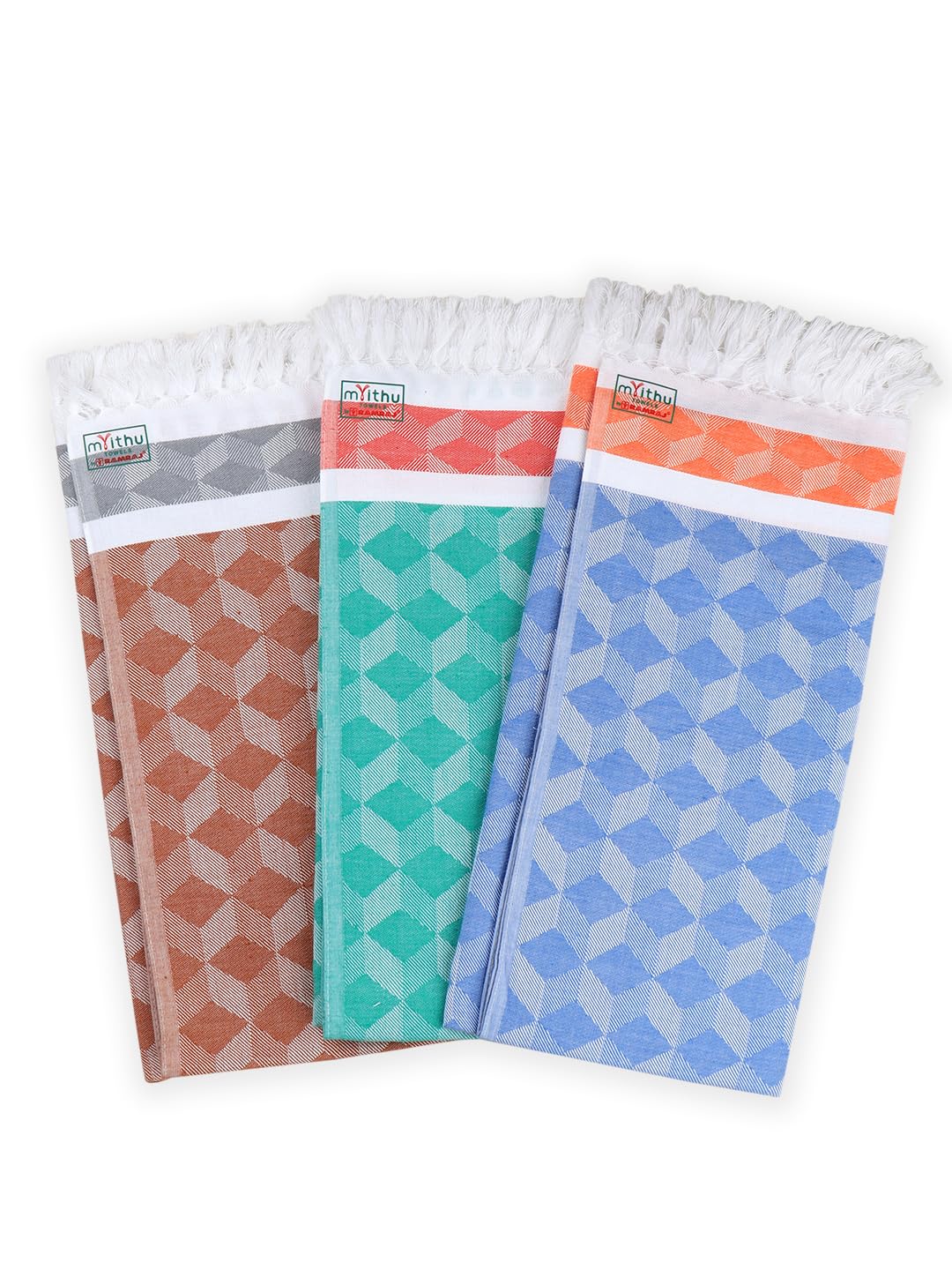 RAMRAJ Cotton Bath Towels - Assorted Colors (Pack of 2) -7