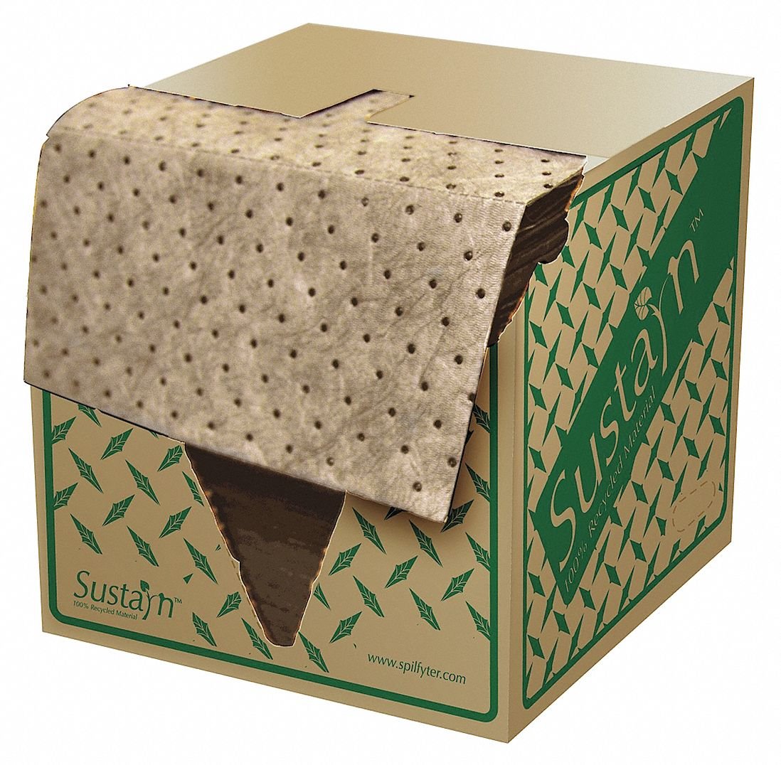 Oil Only Sorbent Pad, Recycled, PK200