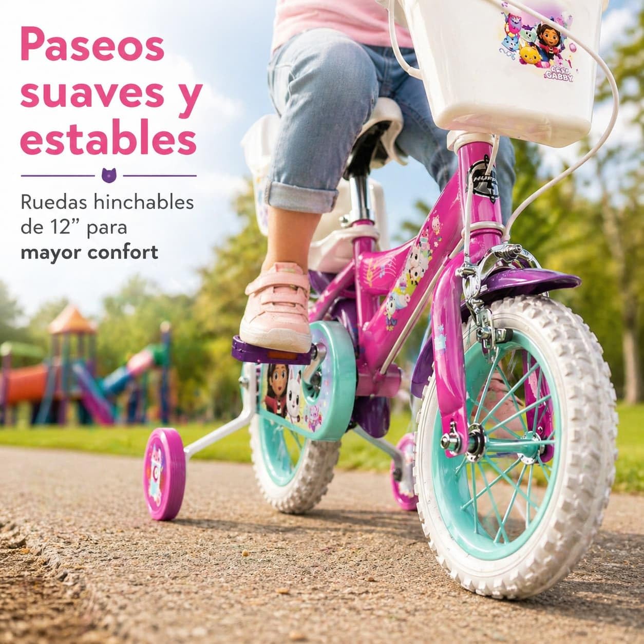 Toimsa Gabby's Dollhouse - Bicicletta per bambini da 3 a 5 anni
