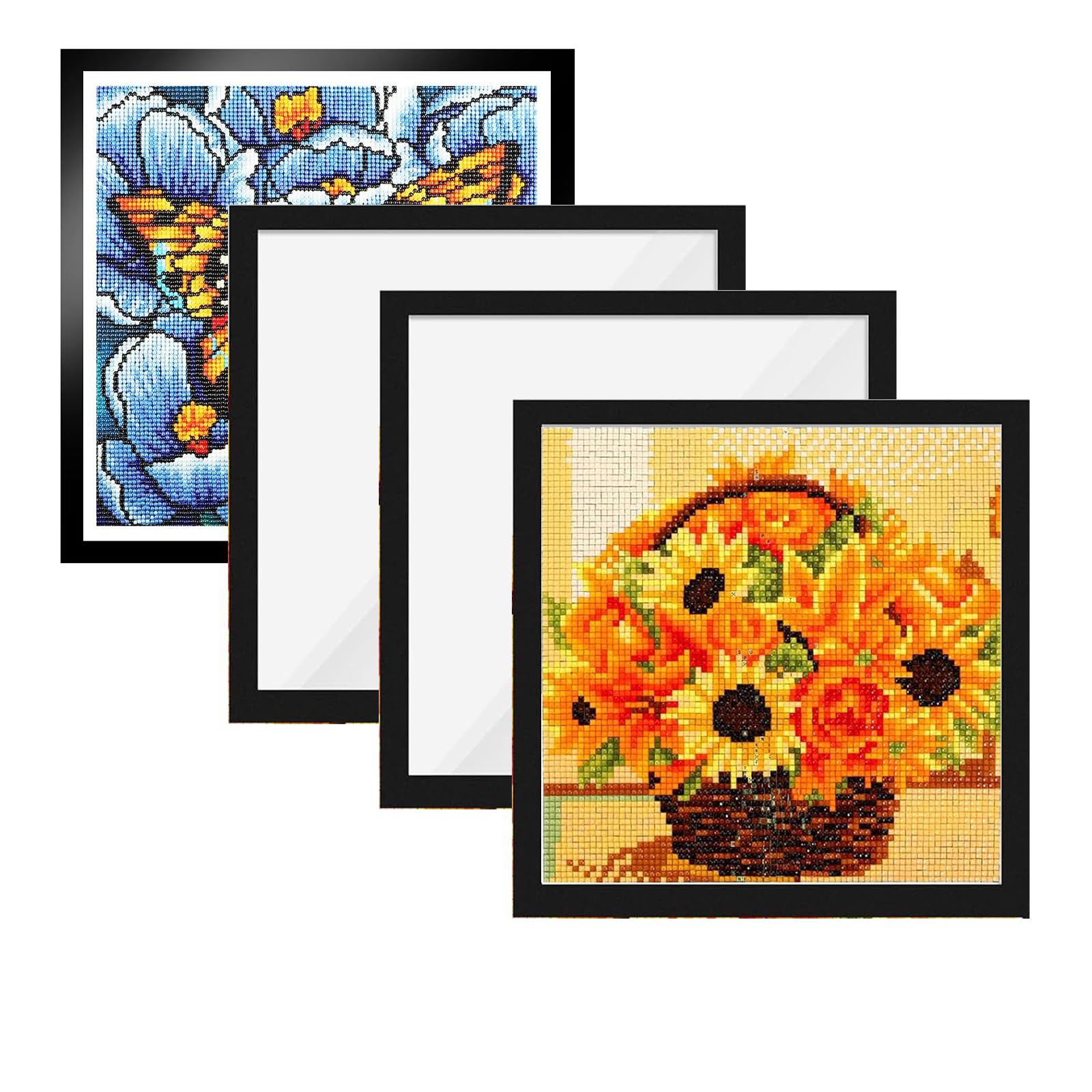 Huamirra Diamond Painting Rahmen 2 Stück - Selbstklebend 30x30cm Schwarz