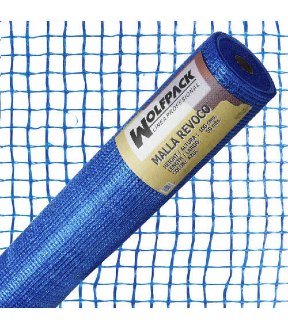 Malla Revoco Azul Rollo 50 mt. x 1 metro. Luces 10x10 mm.