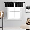 DONREN 12 Inch Length Blackout Window Valances for Loft - Aqua Kitchen Valances with Rod Pocket (42 x 12 Inch,2 Panels)