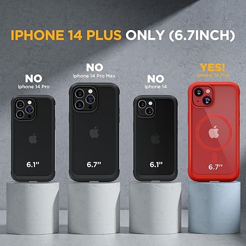 Vista 439 de Miracase - Funda magnética para iPhone 13 Pro Max de 6.7 pulgadas (compatible con MagSafe), transparente, completo, protector de pantalla de vidrio