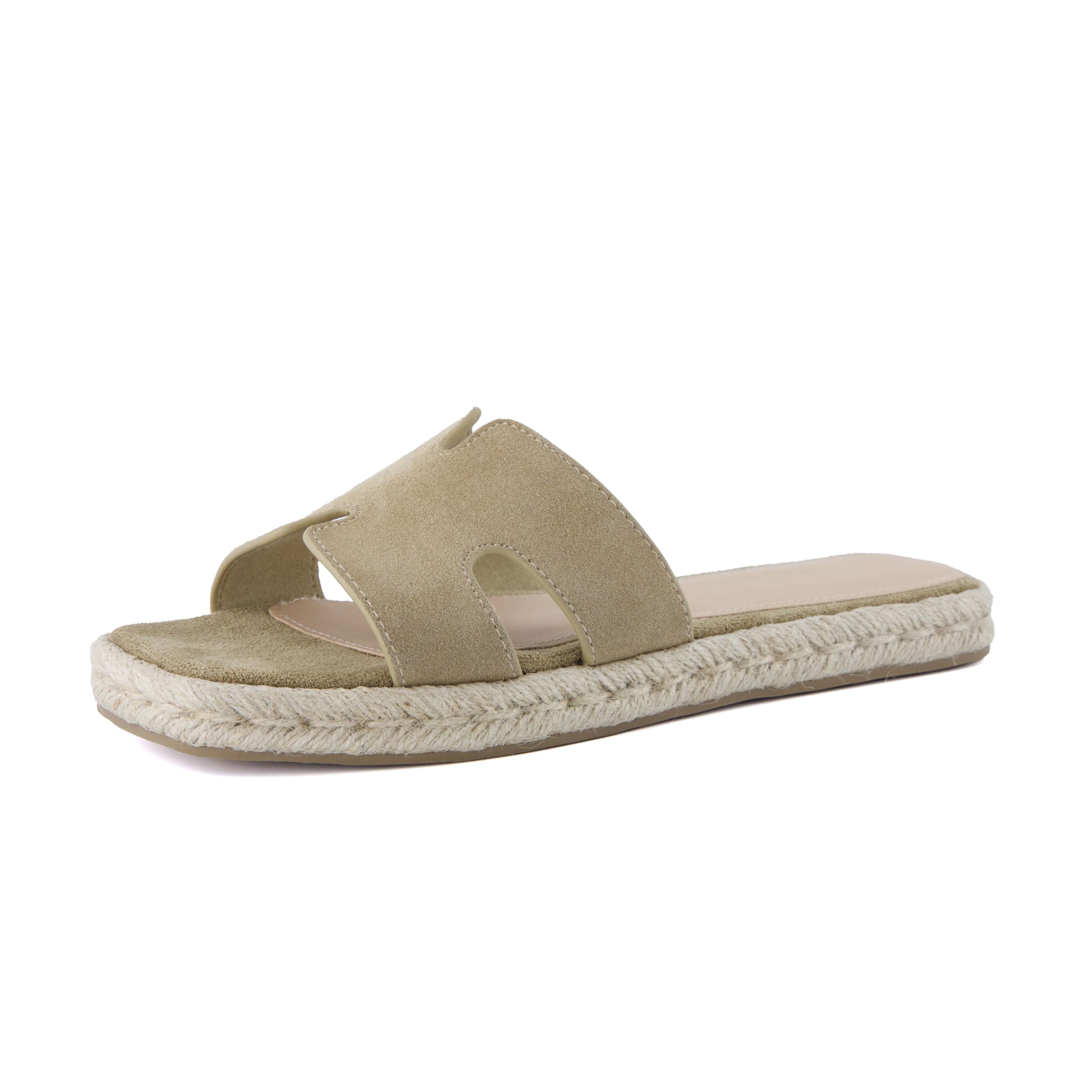 CUSHIONAIRE Avocado - Espadrillas da donna, tomaia in pelle scamosciata, con plateau avvolto in iuta e plantare imbottito