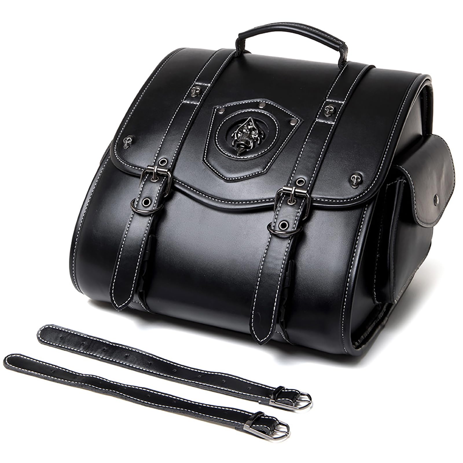 Sacoche Latérale Moto Pour Harley Davidson Softail Fat Boy 1990-2024 | Cuir PU étanche, Style Rétro, Sangles Rapides