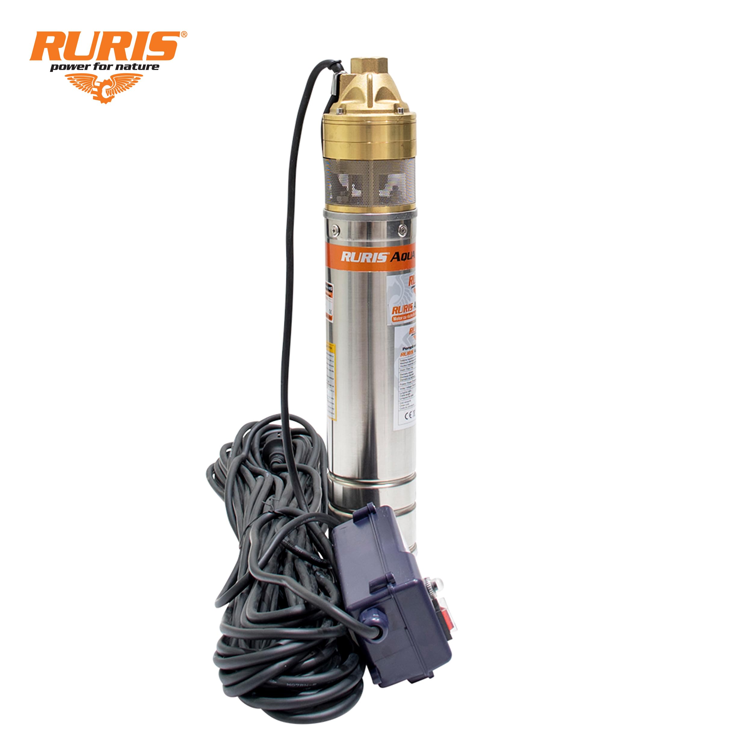 RURIS Bomba sumergible aqua 105, 1500W, 1", 2600 l/h, max 140 m, cable de 30 m con panel de control