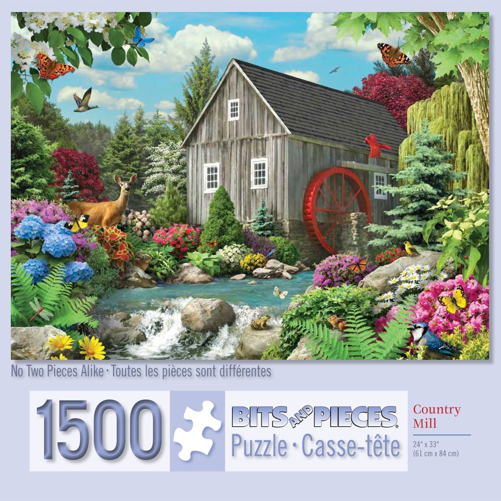 Bits and Pieces - Puzzle da 1500 pezzi - Country Mill - Wildlife Stream Puzzle - by Artist Alan Giana - 1500 pz Jigsaw