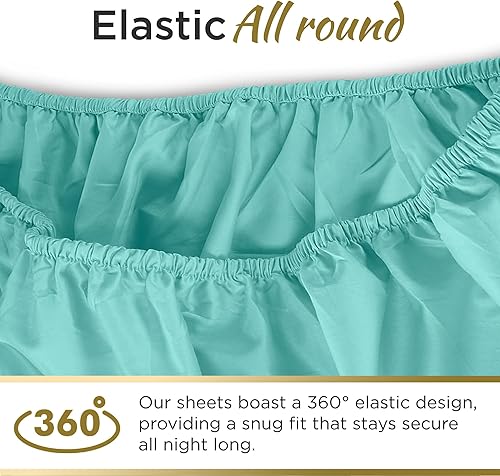 Miniatura 7 de Juego de sábanas 4 piezas 100% microfibra doble cepillado extrasuaves transpirables sin arrugas, bolsillo profundo 15 pulg., 54 x 80 pulg., cama
