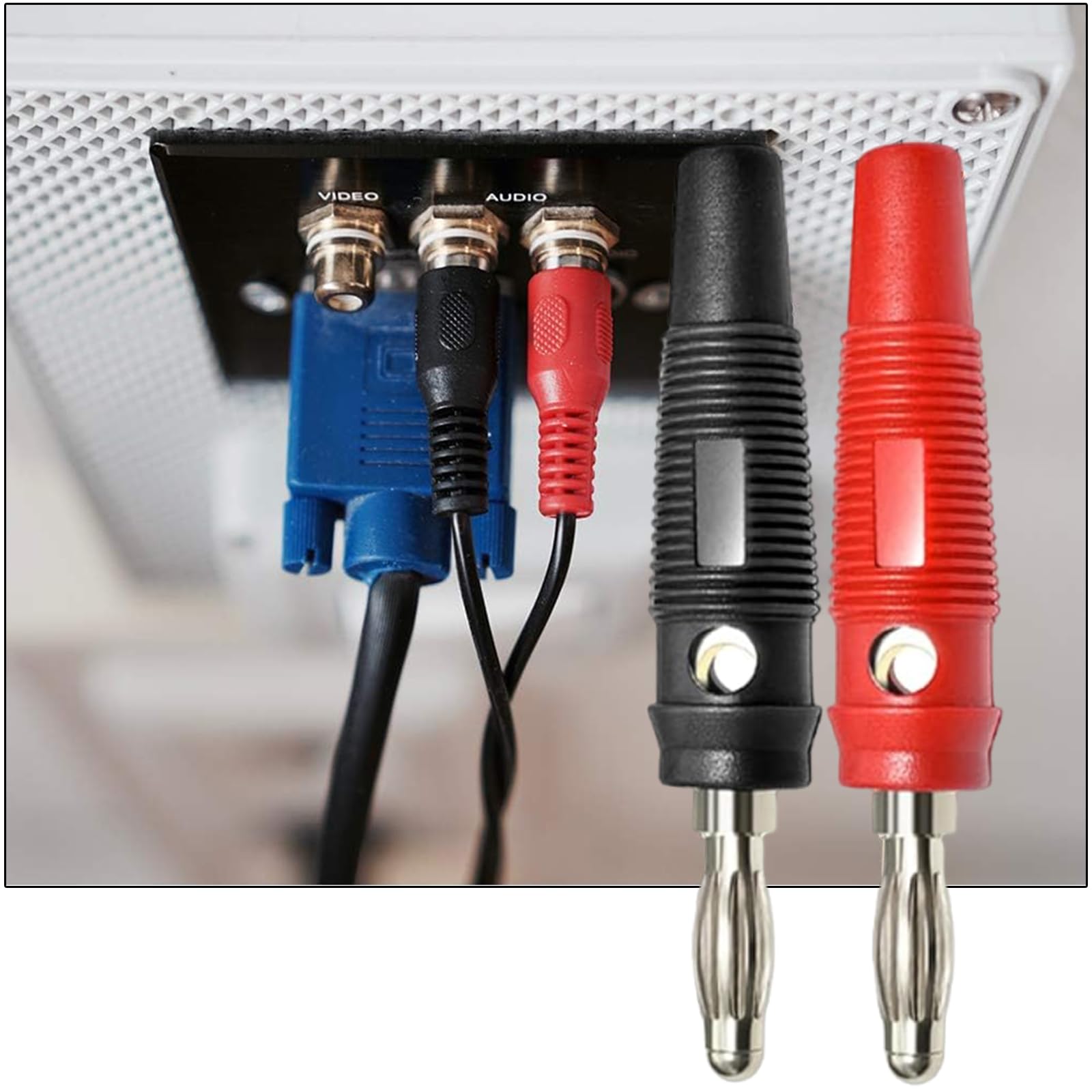 20 sztuk wtyków bananowych, 4 mm, wtyki bananowe premium, wkręcane, pozłacane wtyki bananowe 20 A, niklowane tworzywo sztuczne, do kabli i odbiorników AV HiFi stereo