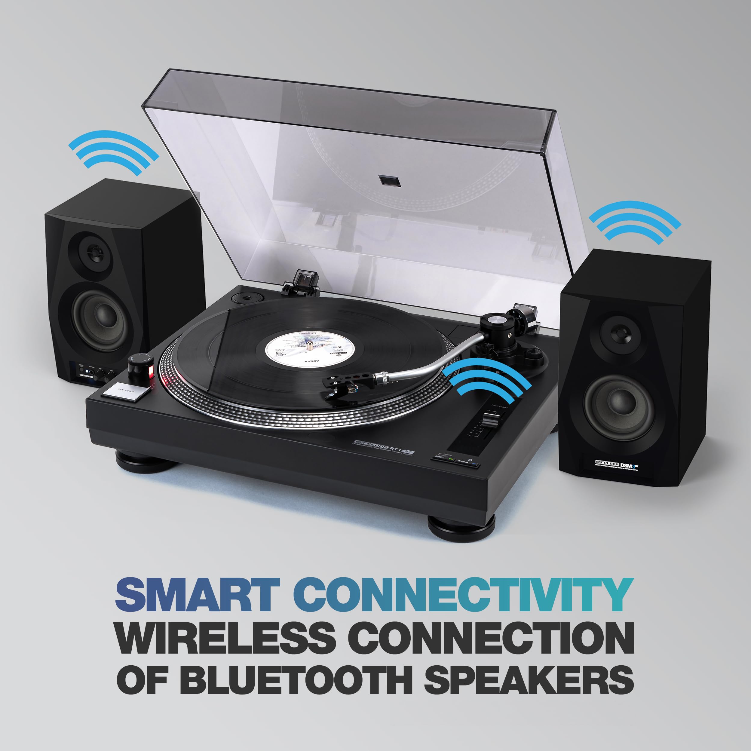 Reloop RT-1 BT & Reloop DSM-3 BT Speaker Bundle: Turntable + Speaker DJ and HiFi Pleasure Combined with Smart Connectivity