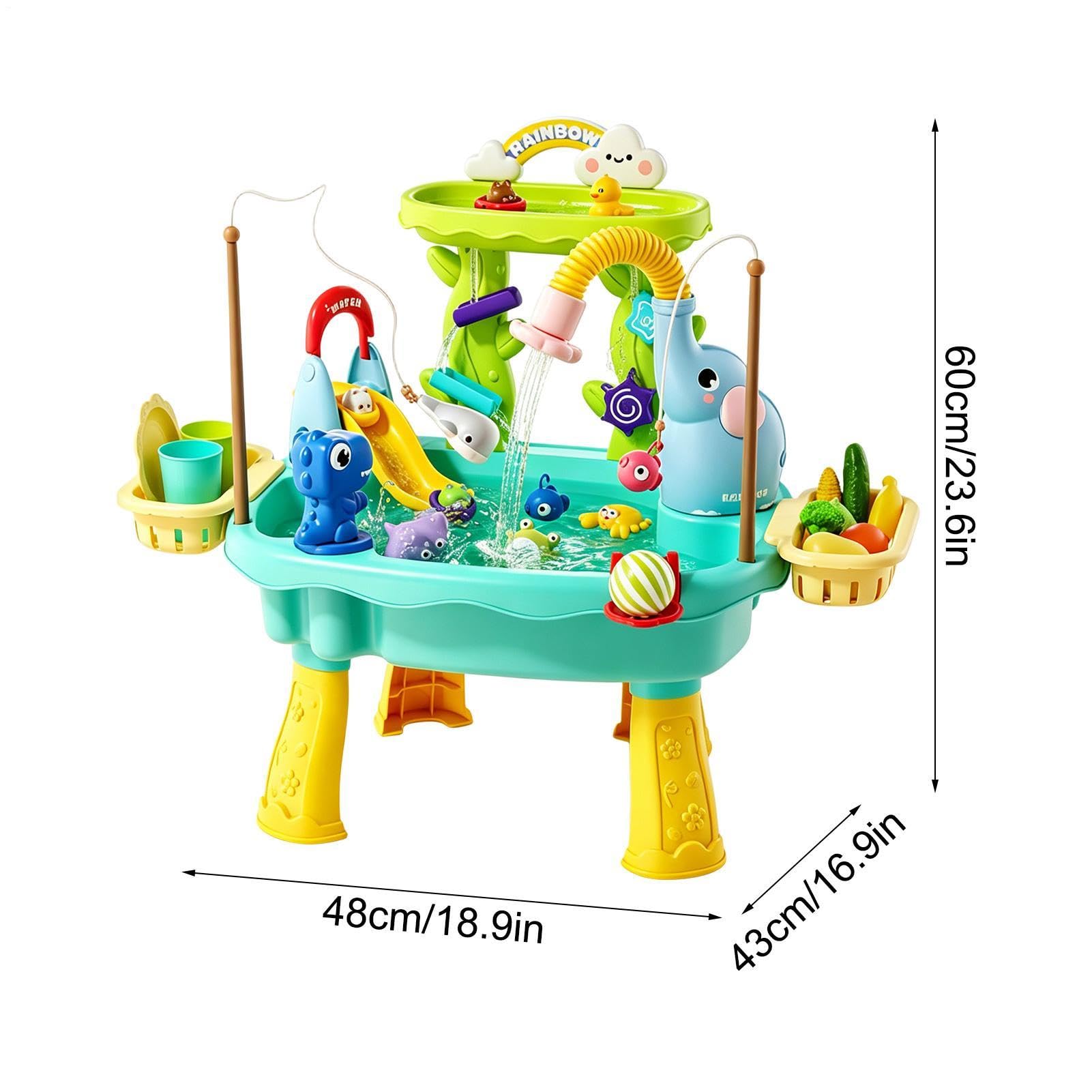 Tavolo Acquatico Da Esterno - Gioco Di Pesca Design Elefante Giocattoli Estivi | Tavolo Gioco Acqua Esterno - Per Estate Giardino Campeggio Interno Asilo Scuola Materna Bambini e Bambine Età