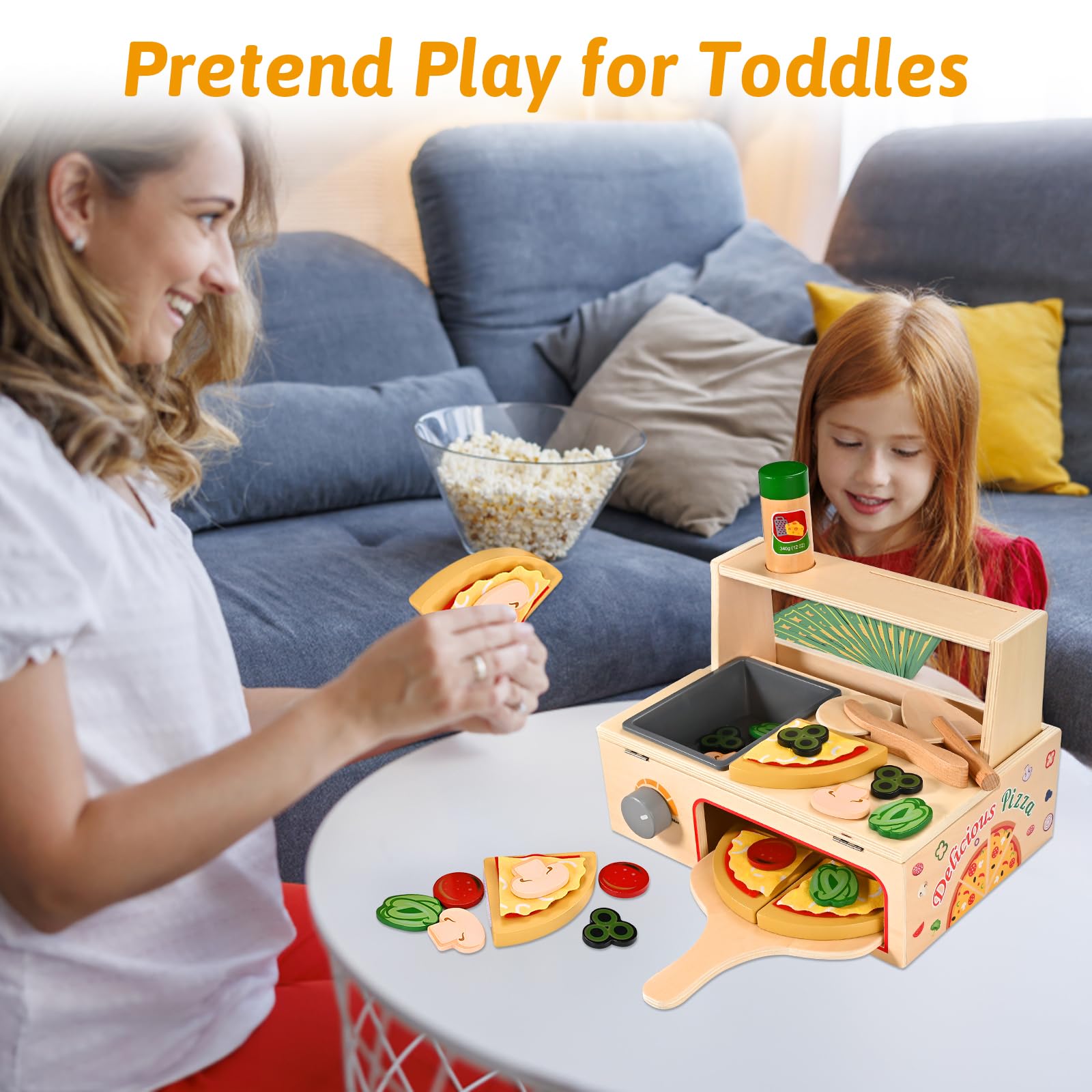 Melissa Doug Top Bake Pizza Counter Play Set Pretend Play