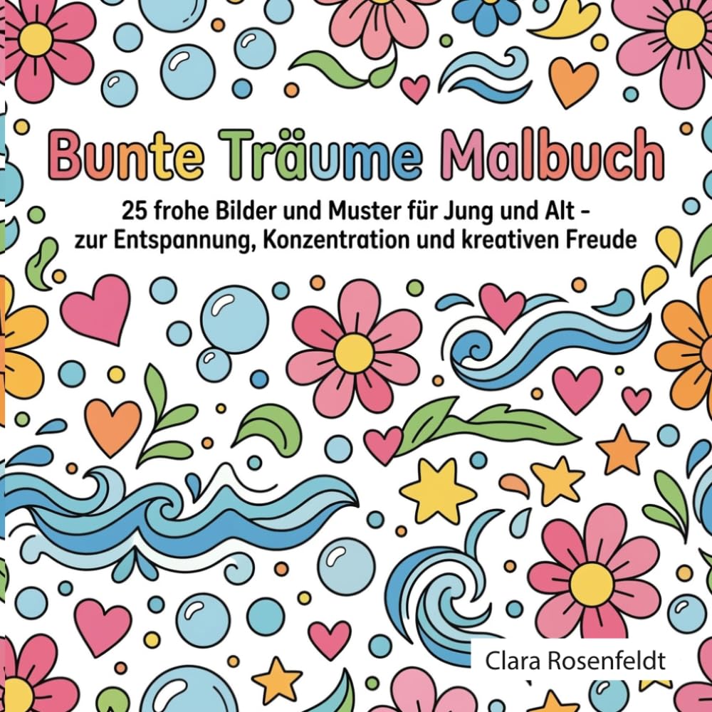 Bunte Träume Malbuch: 25 frohe Bilder und Muster für Jung und Alt - zur Entspannung, Konzentration und kreativen Freude