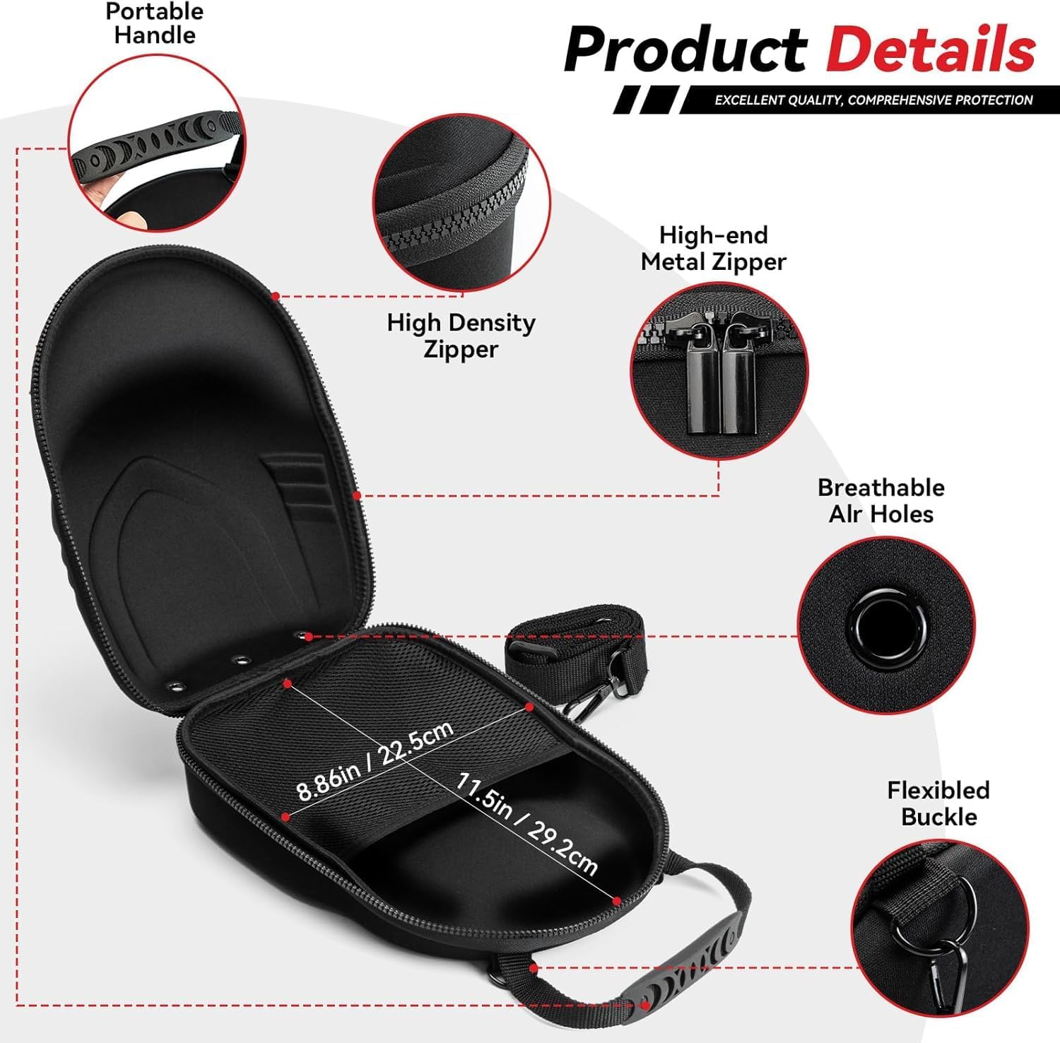 Hat Travel Case for Baseball Caps with Shoulder Strap, Sunglasses Storage Box&Dust Bag, Hat Carrier for Travel, Eva Hard Hat Case for Travel, Business Trips And Outdoors (2pcs)