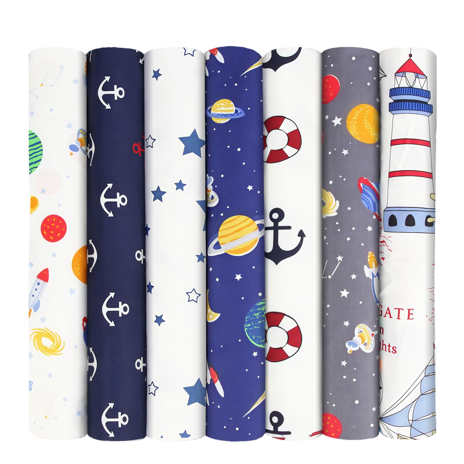 Aucuu 7 PCS Fat Quarters Fabric Bundles, 50cm x 50cm Fabric Bundles, Quilting Cotton, Bundle Quilting Craft Fa-bric, Precut Easter & Spring Cotton Fa-bric for DIY Crafts, Sewing, Patchwork, Home Decor โ image 1