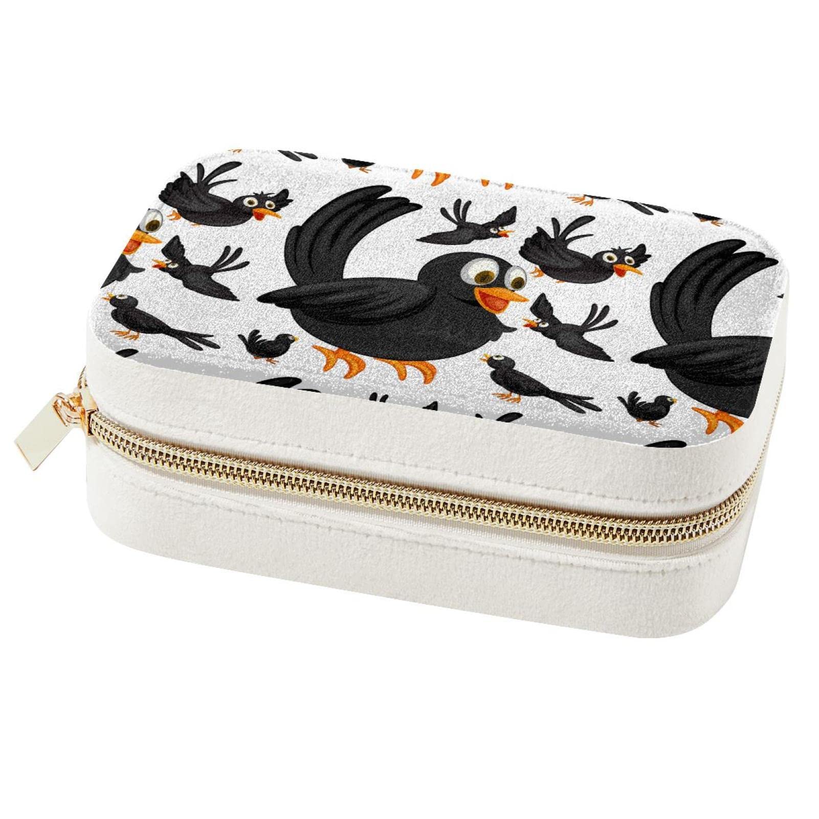 Boîte à bijoux de voyage pour femmes et filles avec oiseaux