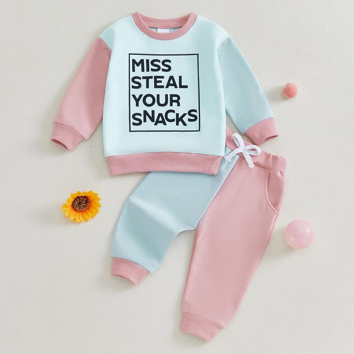 allshope Baby Girl Fall Clothes Set Long Sleeve Letter Print Sweatshirt Pants Toddler Infant Outfits 6 12 18 24 Months 2T 3T - Image 2