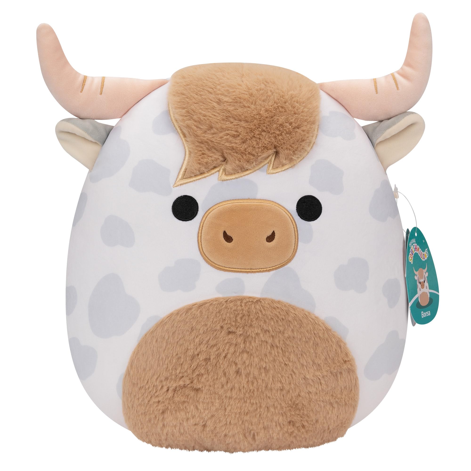 Squishmallows Original 12-Inch Borsa Spotted Highland Cow - Medium-Sized Ultrasoft Official Jazwares Plush — image 1