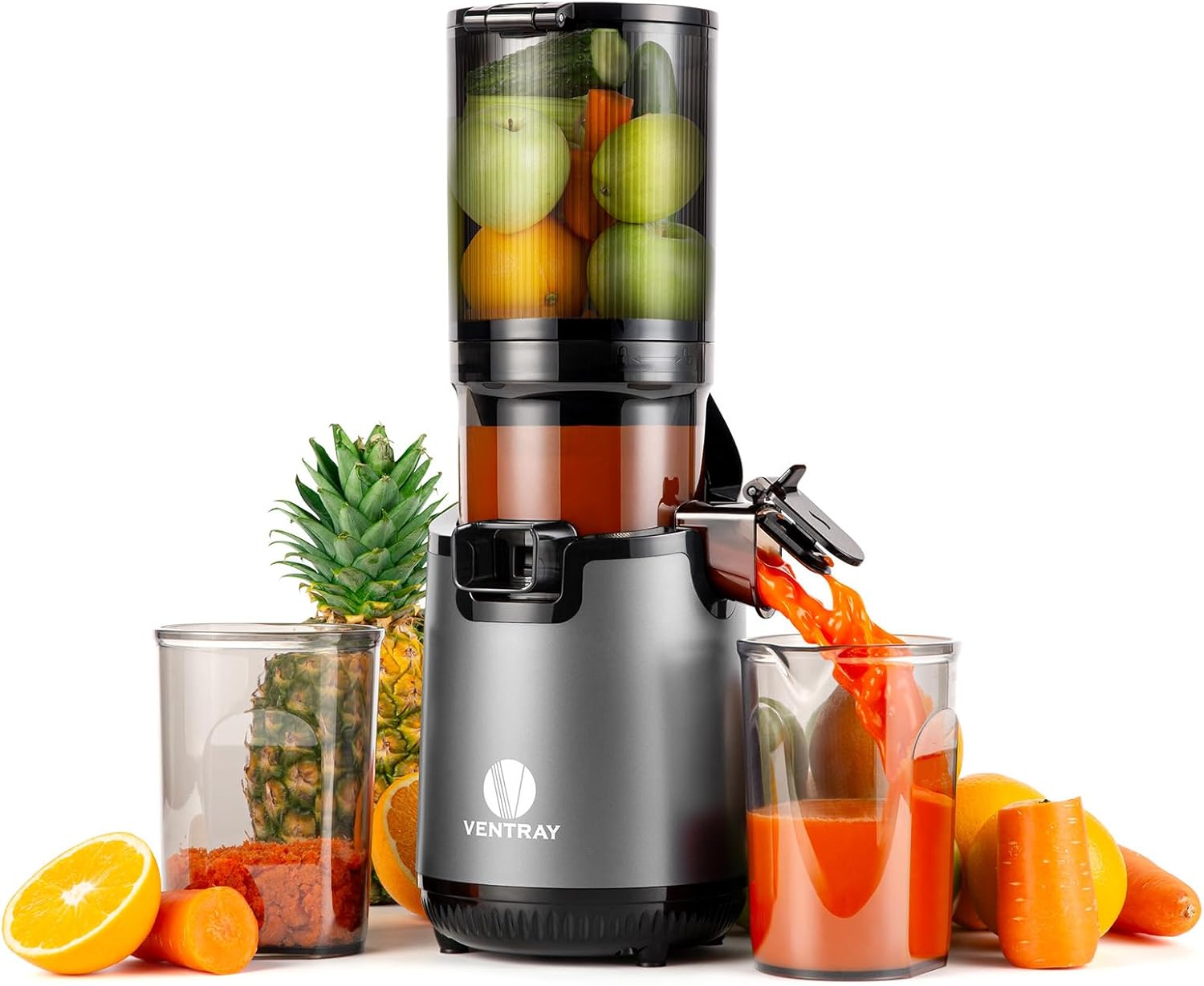 Ventray Cold Press Juicer, Slow Juicer Machine with 5.12'' Extra Large