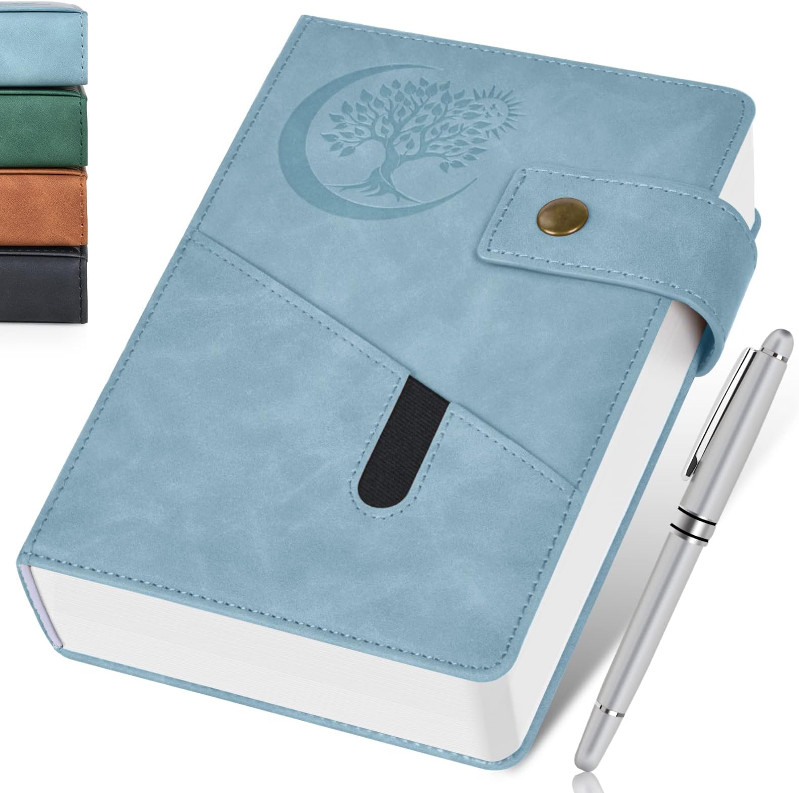 365 Page Thick Lined Journal Notebook for Men Women, A5 Leather Journals for Writing, Hardcover Notebooks for Work, School, Note Taking,Travel, Business,Personal Diary, College Ruled 5.9" x 8.4"
