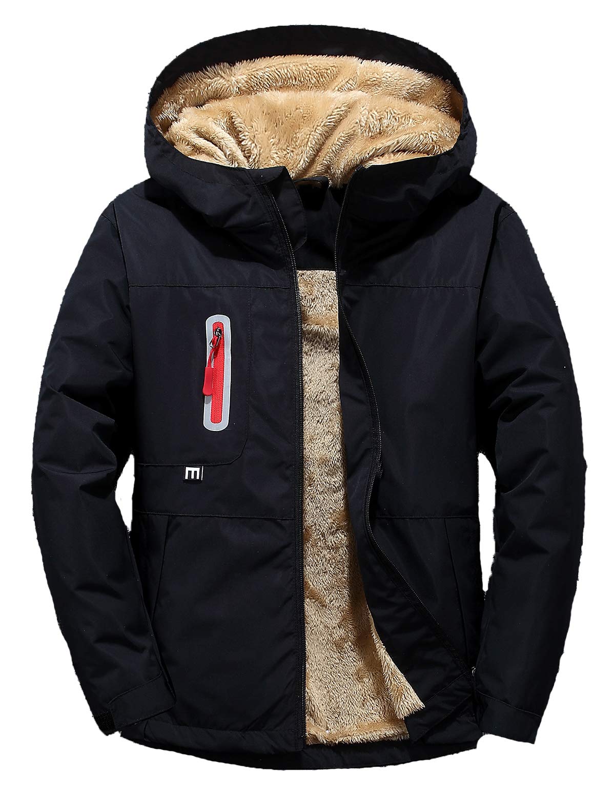 Echinodon Jungen Jacke Übergangsjacke mit Samtfutter Kinder Windjacke Mädchen Outdoorjacke mit Reflektoren Herbst Wanderjacke