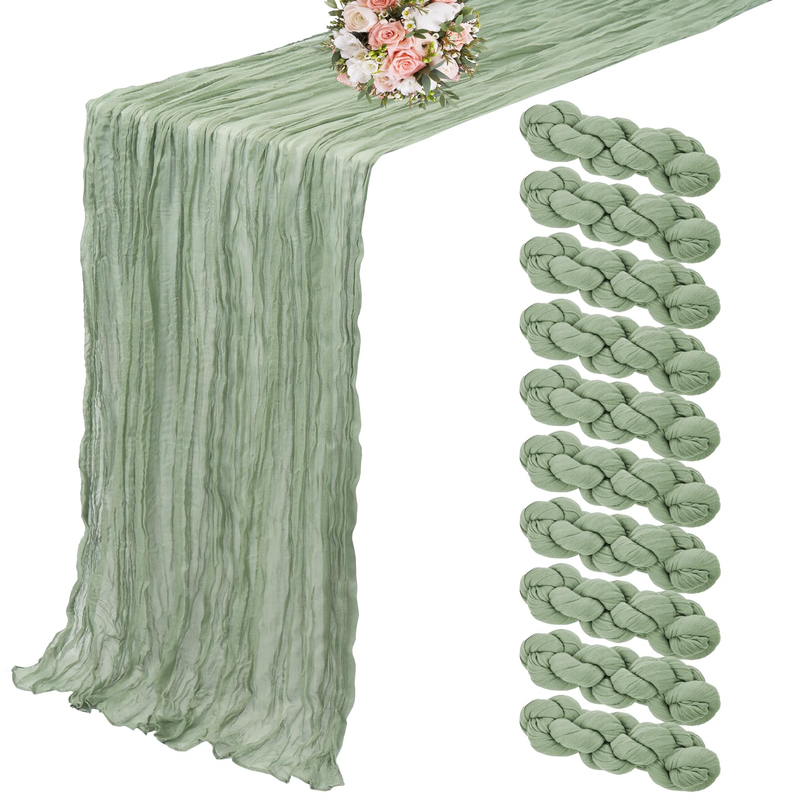 Staubblaue Käsetuch-Tischläufer Set - 5er Pack Für Hochzeit & Partydeko