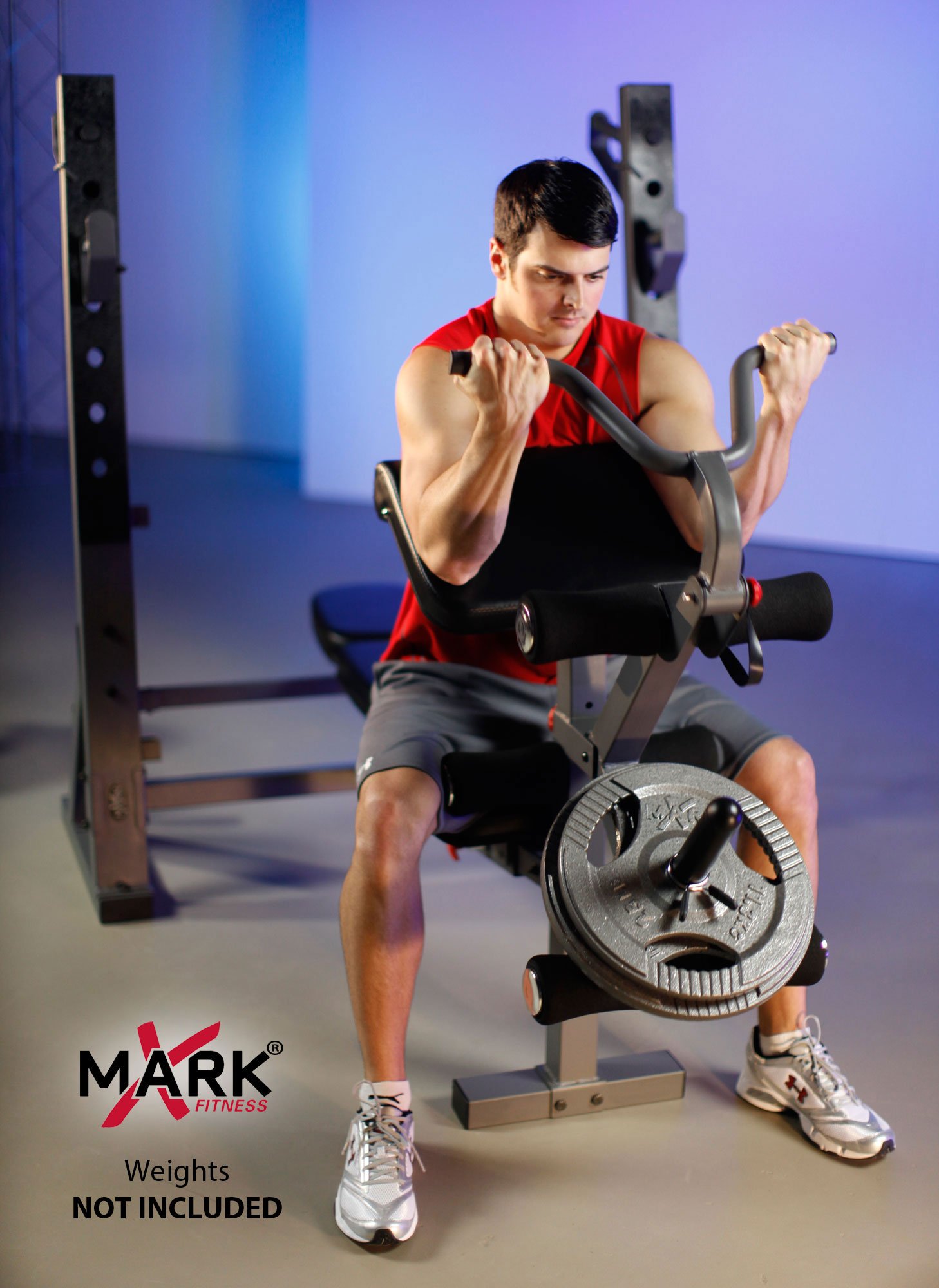 XMark International Olympic Weight Bench with Leg and Preacher Curl