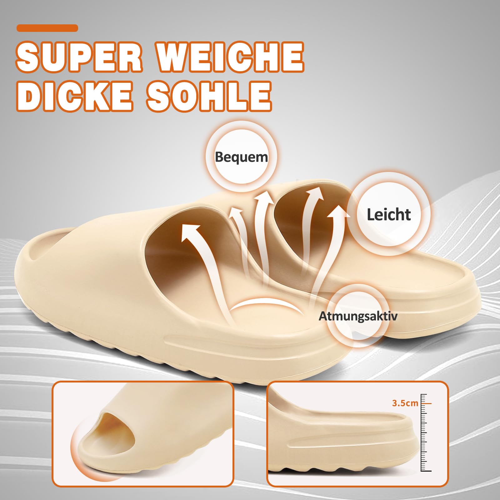 Jesindr Ciabatte Uomo Donna Estive Mare Pantofole Cozy Slides Casa Foam Slide Piscina Scarpe Nuvola Slippers Gomma Sliders Estivi Sandali