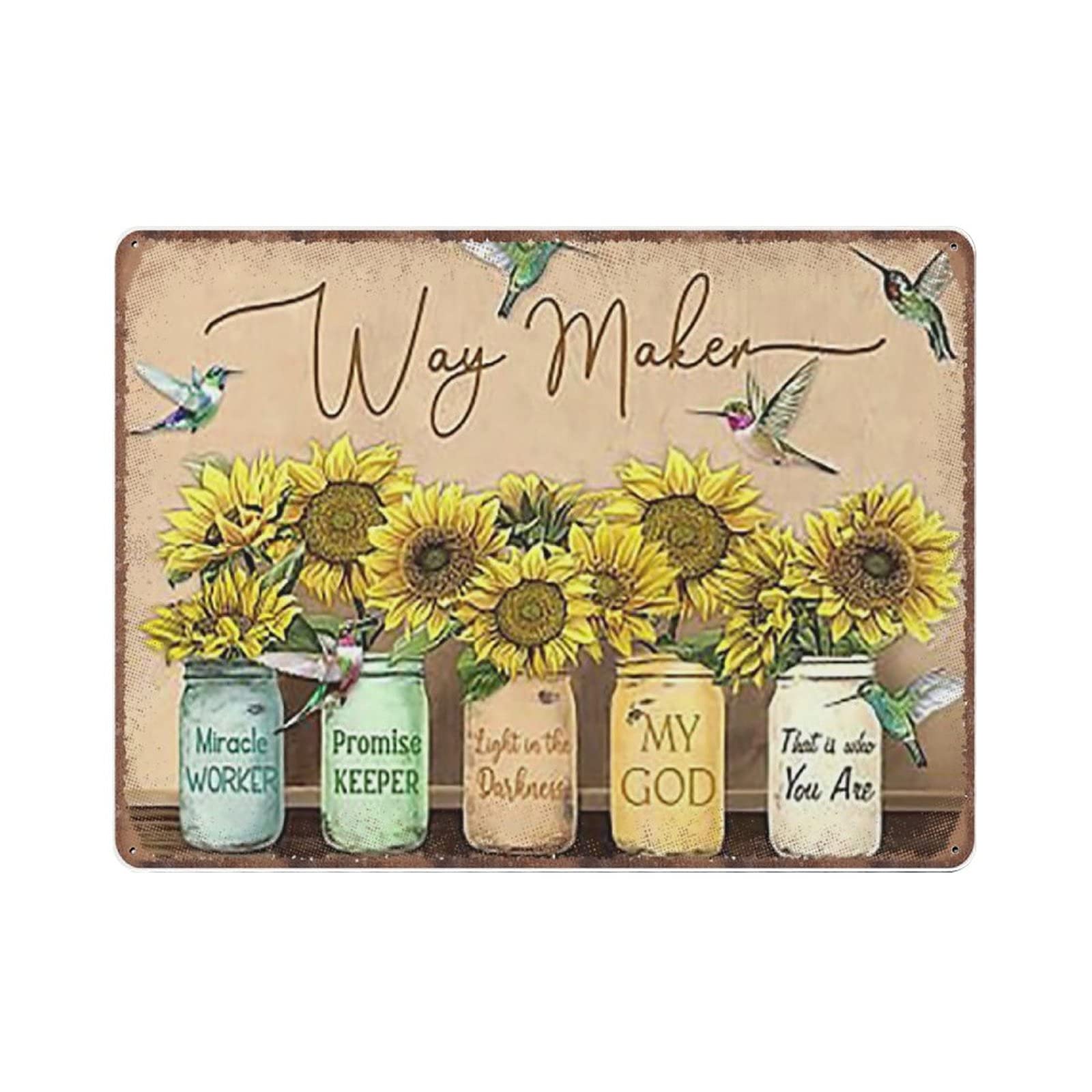 rayprint Flower Vase Way Maker New Ver Father's Day Mother's Day Tin Signs Retro Funny Metal Sign Vintage Poster Wall Art for Kitchen Garden Bathroom Farm Home Coffee Decor Tin Sign, 30x40 cm