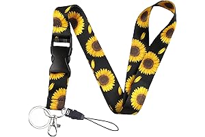 Yiflin: sunflower lanyard for keys,keychain,wallet,ID card holder