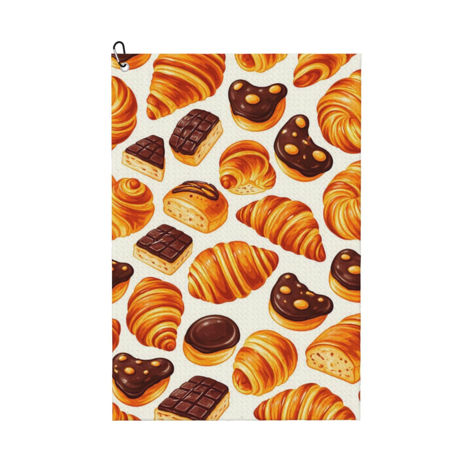 Oudrspo Baking Theme Fun Pattern Multi-Functional Golf Towel | Absorbent Quick Drying 16x24in