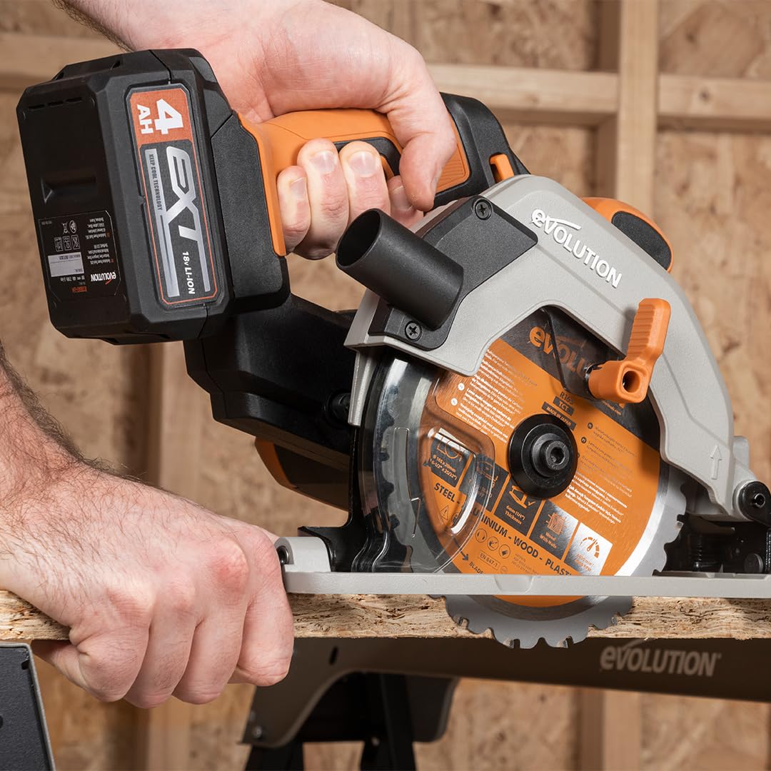 Evolution Power Tools Akumulator litowo-jonowy Li-Ion do narzędzi bezprzewodowych, kompatybilny ze wszystkimi narzędziami akumulatorowymi Evolution i Erbauer EXT, ładowarka do nabycia osobno 18 V 4 Ah
