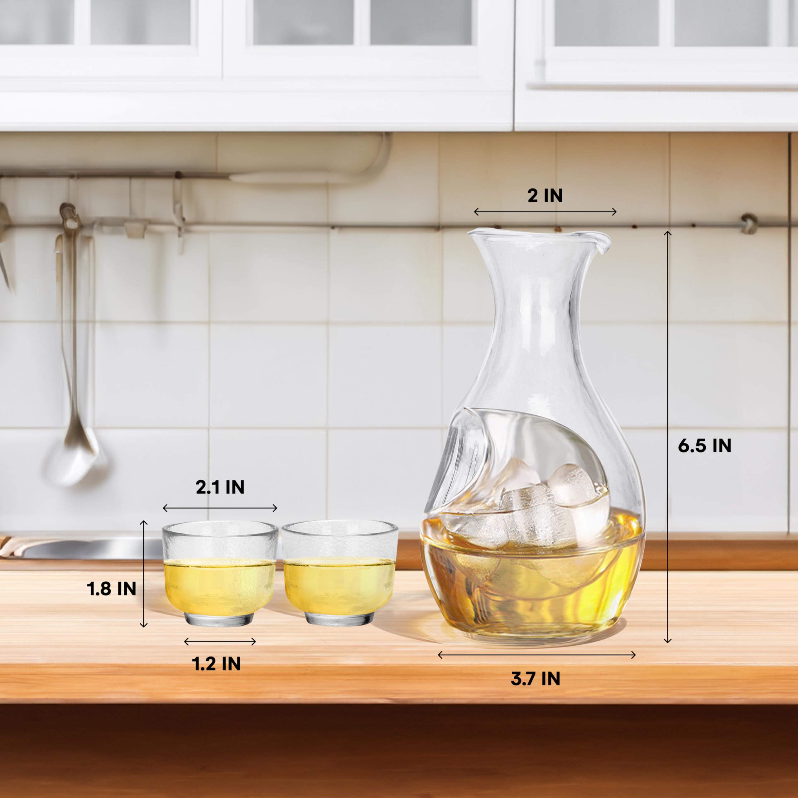 Amazon.co.jp: Flybold ガラス酒セット デキャンタ グラス2個付き