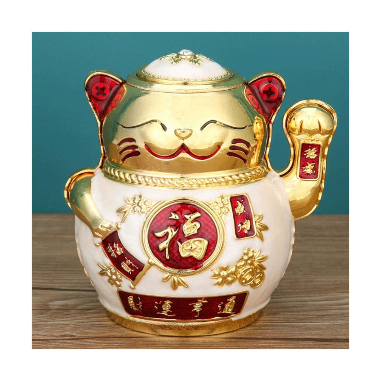 Wdwdw White Toothpicks Dispenser Toothpick Box Fashion Gorgeous Holder Lucky Cat Push Type Container Creative