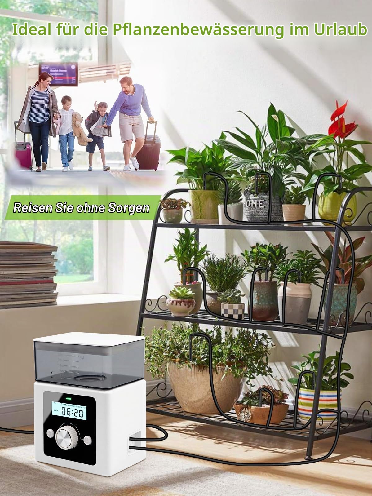 Automatisches Bewässerungssystem, Automatische Bewässerung für Zimmerpflanzen,DIY Automatisch Bewässerungssystem für Pflanzen im Innenbereich, ideal als Urlaubsbewässerungssystem