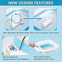 Vista 5 de IRWPITW Bañera de sentada, bañera eléctrica para asiento de inodoro, cuenco de cuidado posparto de hemorroides, bañera de sal para mujeres