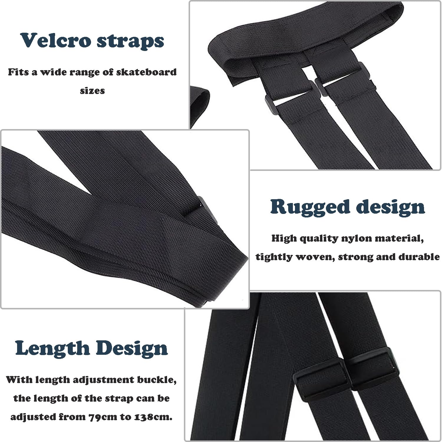 Transport pour épaule Skateboard, Porte-épaule pour Planche à roulettes, Sangle de Transport pour Épaule de Skateboard, Sac à Dos pour Longboard, pour Les Skateboards/Snowboards