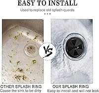 Vista 3 de Protector contra salpicaduras para triturador de basura, 3 3/8 pulgadas mejorado para InSinkErator Evolution Series QCB-AM, inserto de drenaje