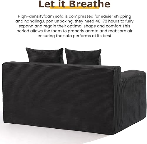 Miniatura 8 de Sofá cama convertible 3 en 1, sofá cama plegable plegable Sillón tumbona y futón de suelo, sofá cama extraíble de pana con 4 almohadas para sala de