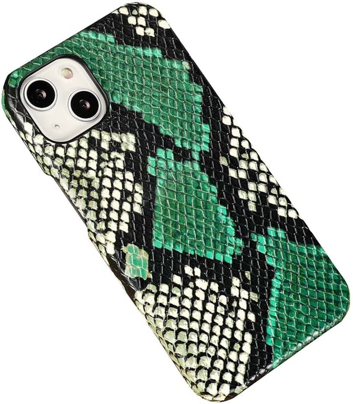 Coque iPhone 13 Mini en cuir véritable motif python avec doublure chic
