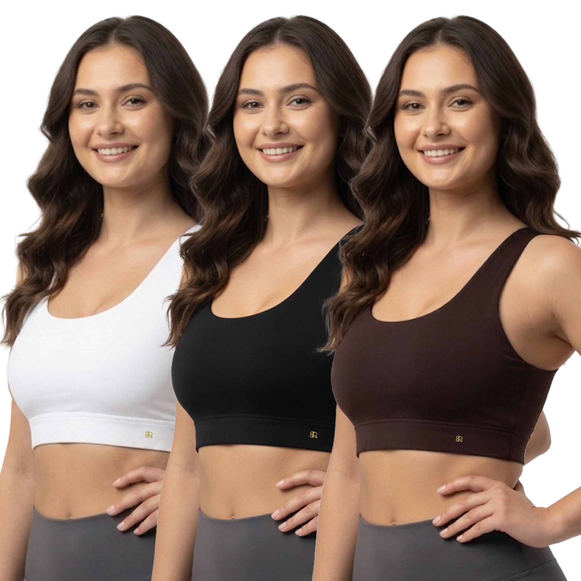 Wire Free Sports Bra for Women with Removable Pads Workout-picture-40