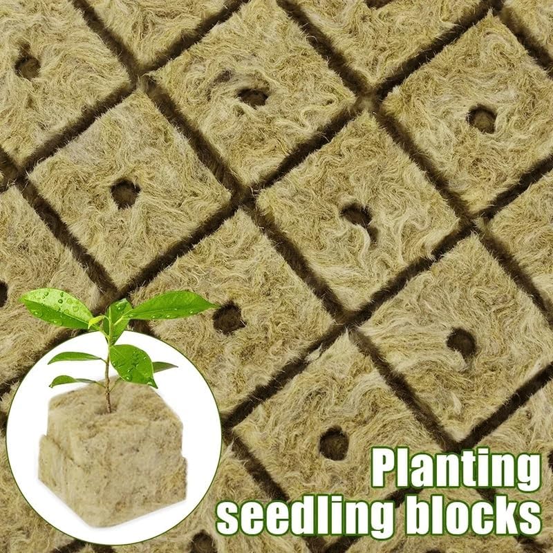 Sponge Block Starter Plugs Rock Wool Grow Cubes Seed Starters, for Planting Hydroponics Cuttings Plant Propagation Supply