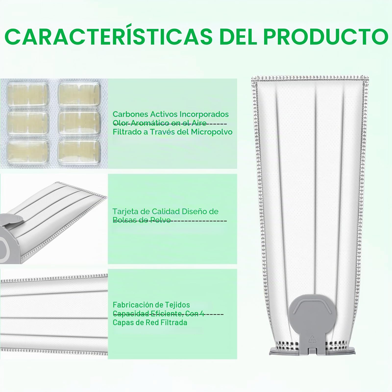12 bolsas compatibles con Folletto VK7S VK7 FP7S FP7-12 bolsas de aspiradora de microfibra de 6 capas + 2 filtros de motor + 2 cepillos
